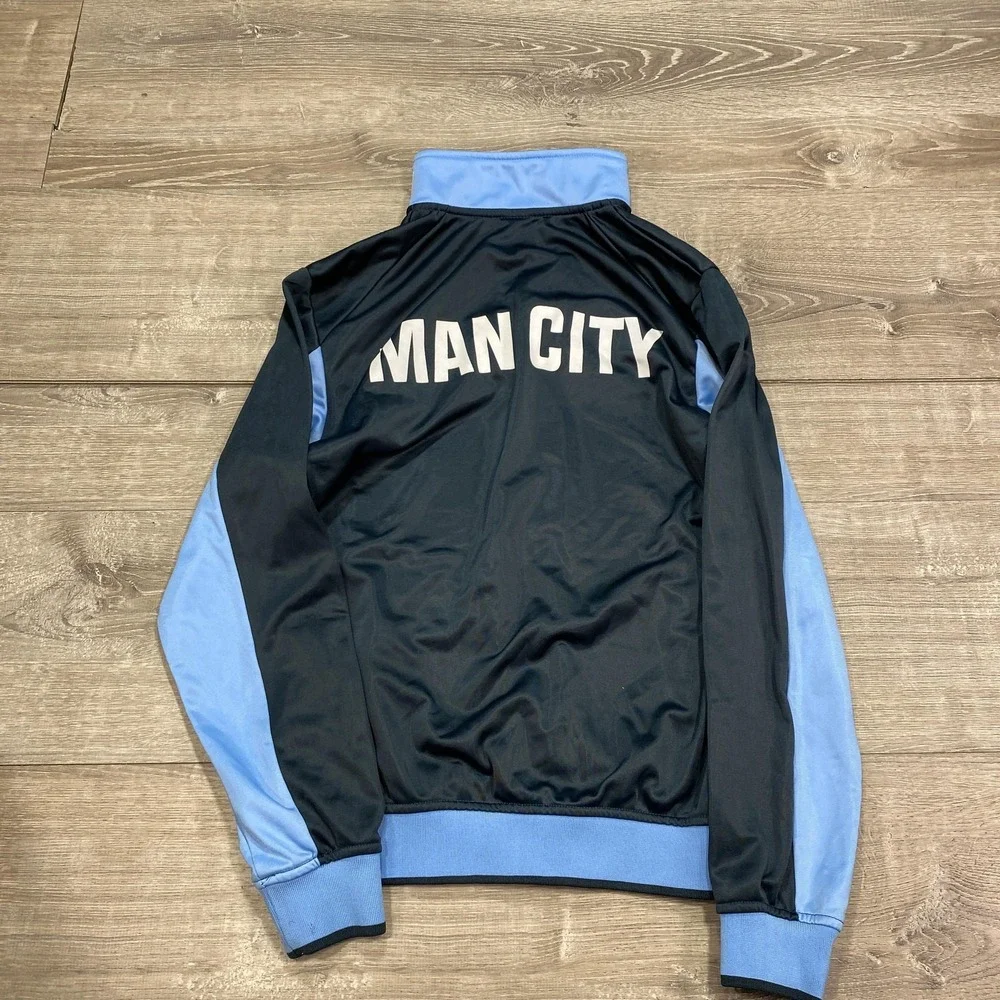 Manchester City Jacket‎ Mens Small Blue Black Soccer Football Zip Track Top